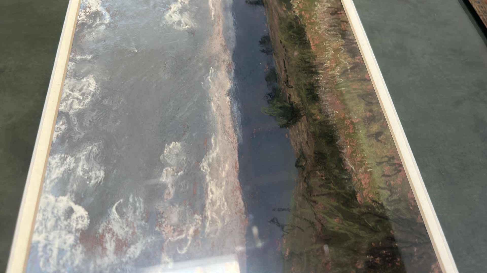 Photo 2 of WOOD FRAMED PAINTING “LANDSCAPE” ARTWORK 23” x 19”