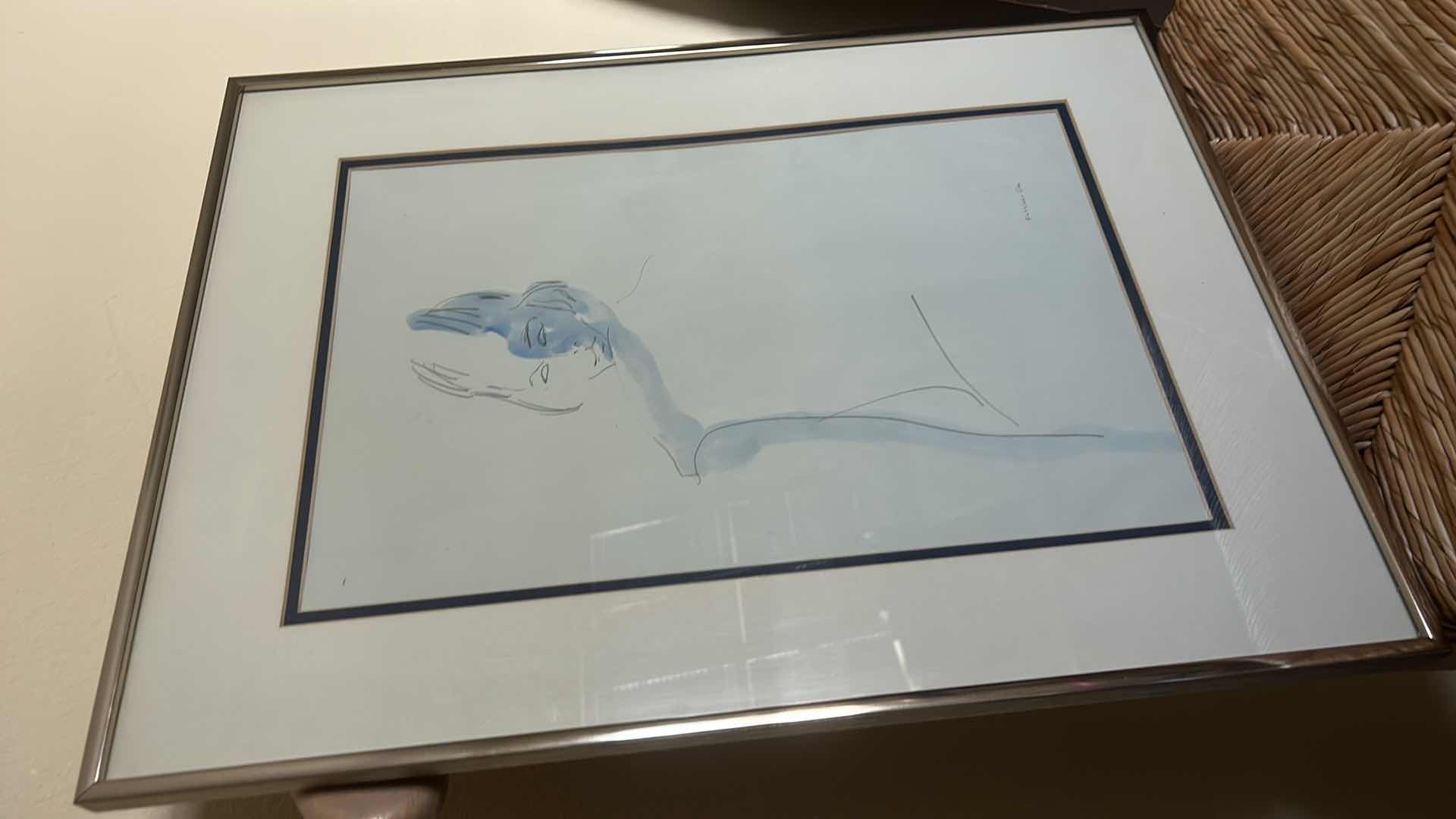 Photo 1 of ARTIST SIGNED KATHLEEN GEE (OR GOE) FRAMED PENCIL W WATERCOLOR “WOMAN” ARTWORK 17” x 24”