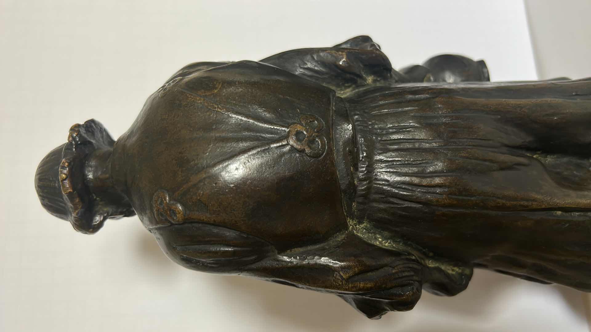 Photo 1 of RARE ANTIQUE BRONZE SCULPTURE BY ARTIST LASZLO JANOS BESZEDES 1872-1922 (COMES WITH ALL PAPERWORK) H17”