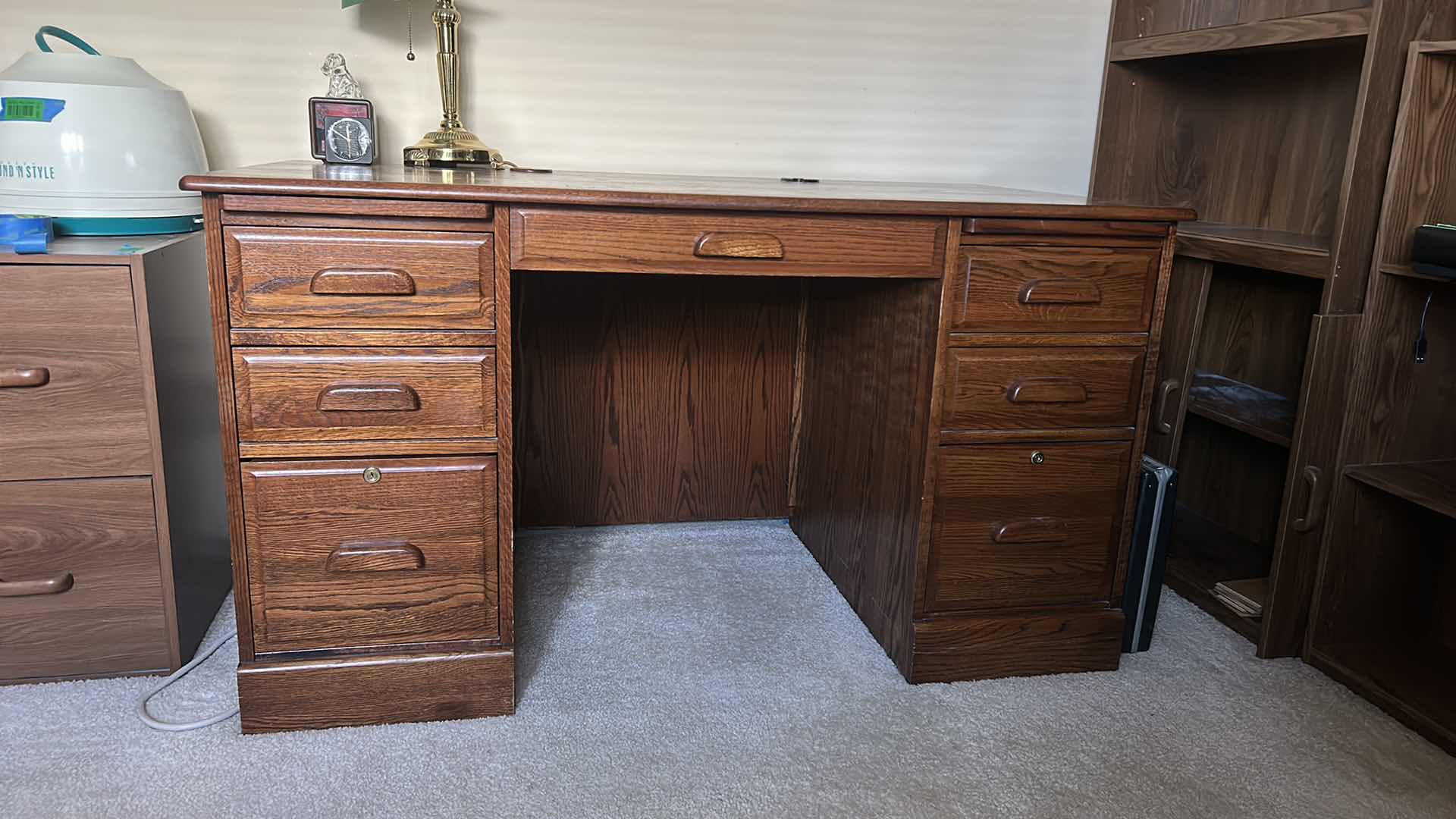 View 10 of WOOD EXECUTIVE DESK (CONTENTS NOT INCLUDED) 54” x 29” x H29.5”