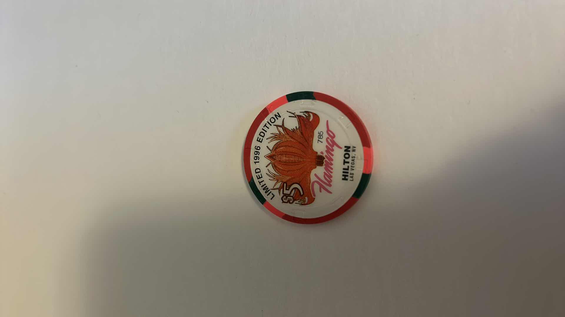 Photo 1 of 12- $5 FLAMINGO LIMITED EDITION POKER CHIPS