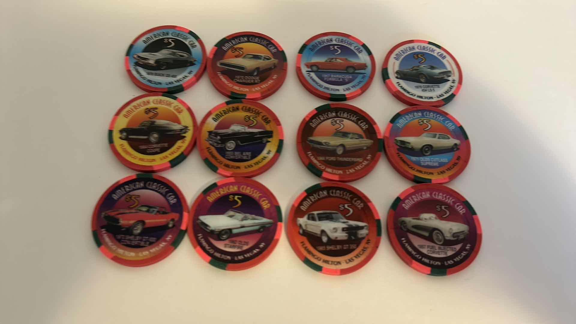 Photo 1 of 12- $5 FLAMINGO LIMITED EDITION POKER CHIPS