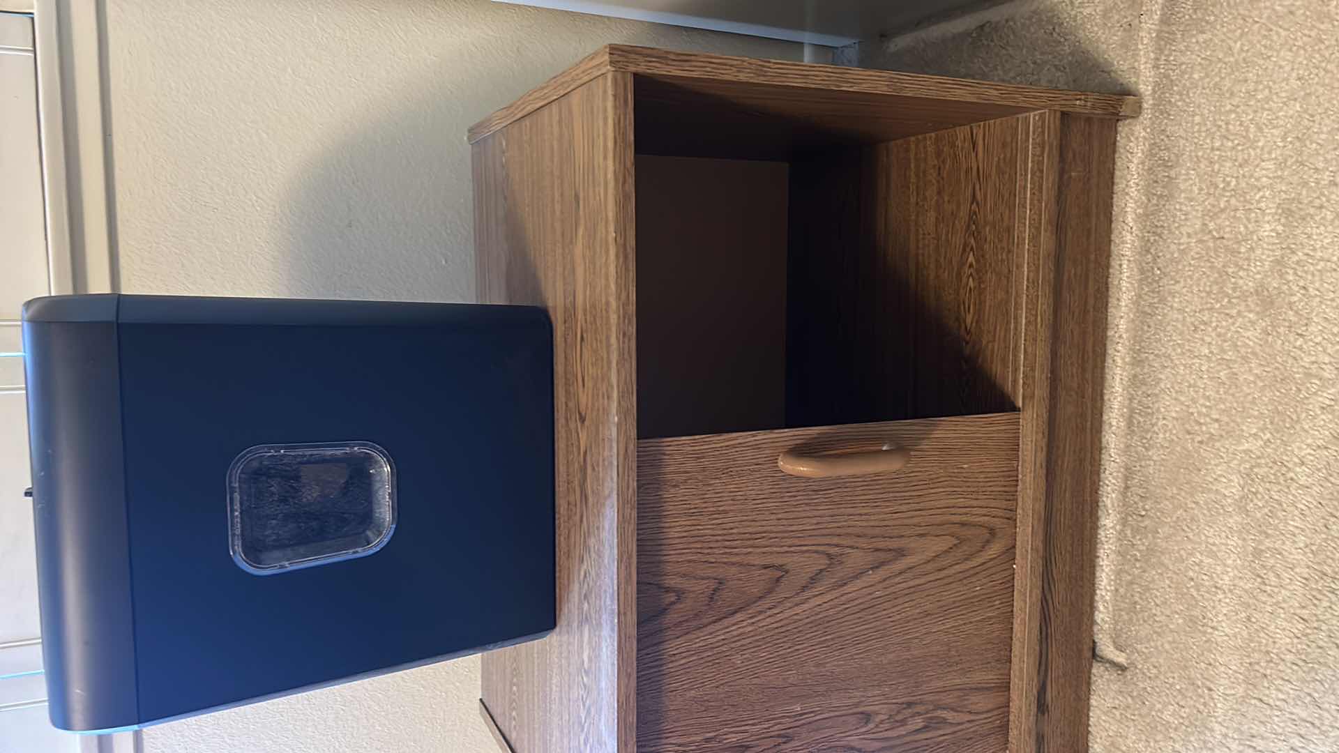 Photo 1 of SMALL WOOD CABINET AND PEN AND GEAR SHREDDER