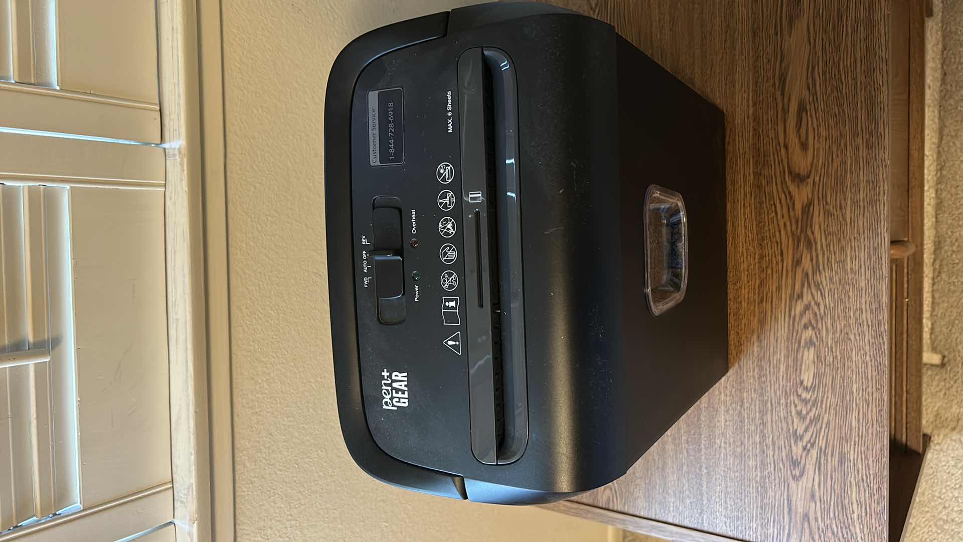 Photo 1 of SMALL WOOD CABINET AND PEN AND GEAR SHREDDER