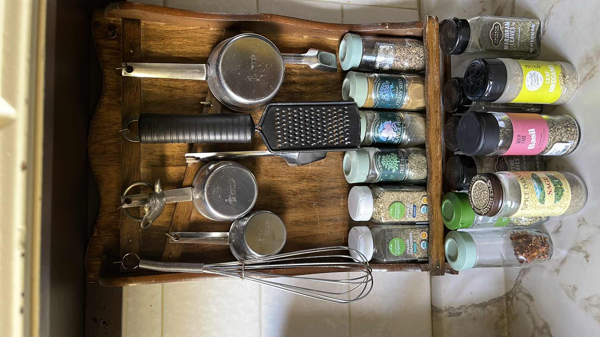 Photo 1 of WOODEN STORAGE SHELF, SPICES KITCHEN UTENSILS