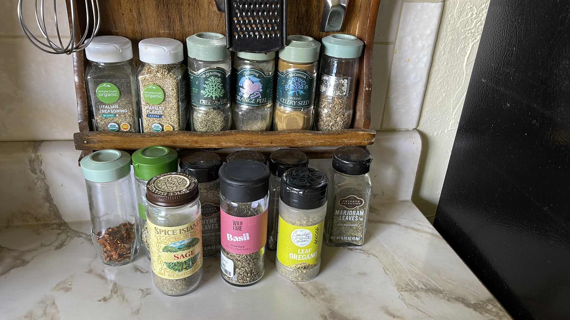 Photo 1 of WOODEN STORAGE SHELF, SPICES KITCHEN UTENSILS