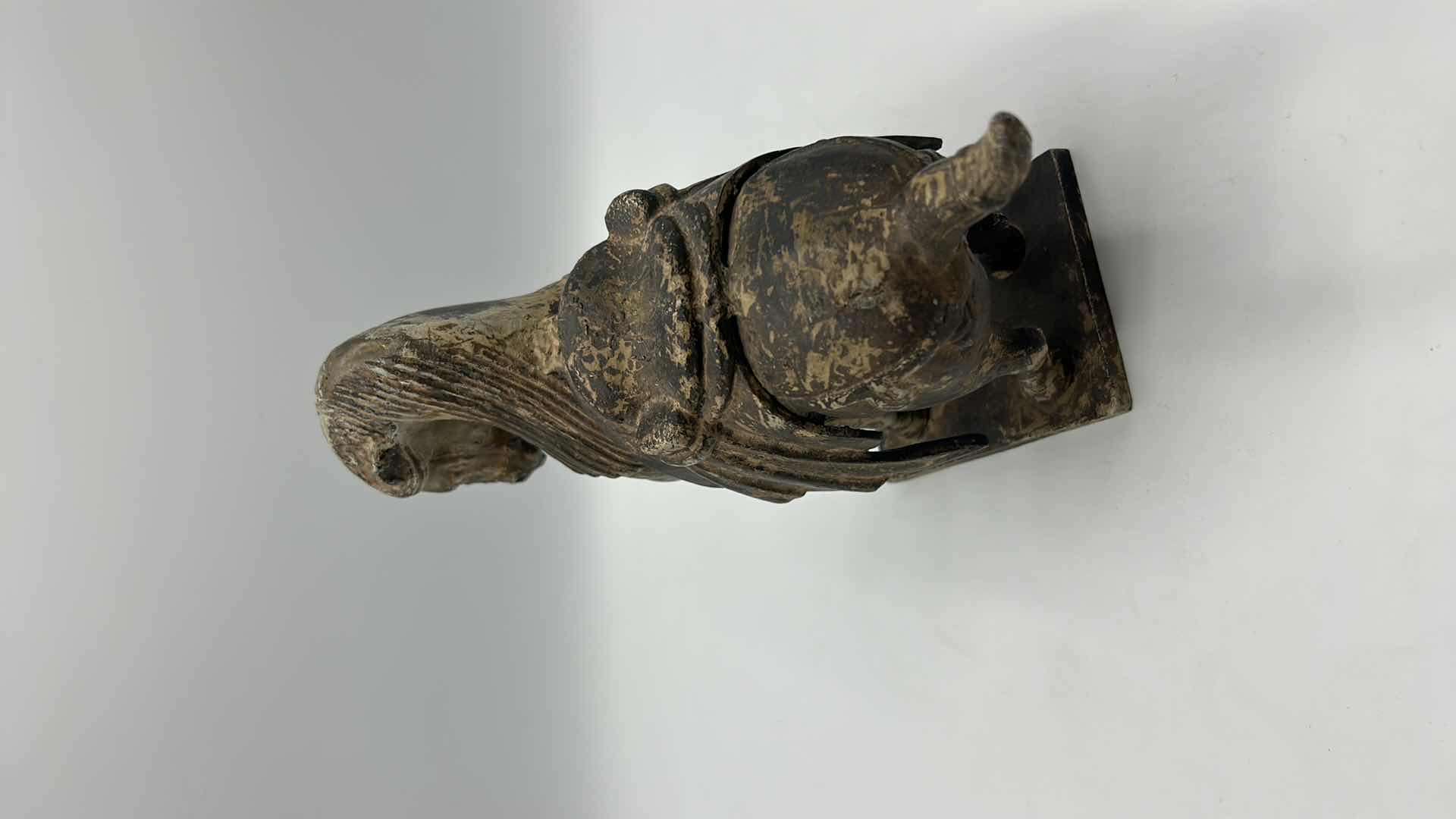 Photo 1 of VINTAGE CAST IRON TANG DYNASTY WAR HORSE STATUE 9” x 8”