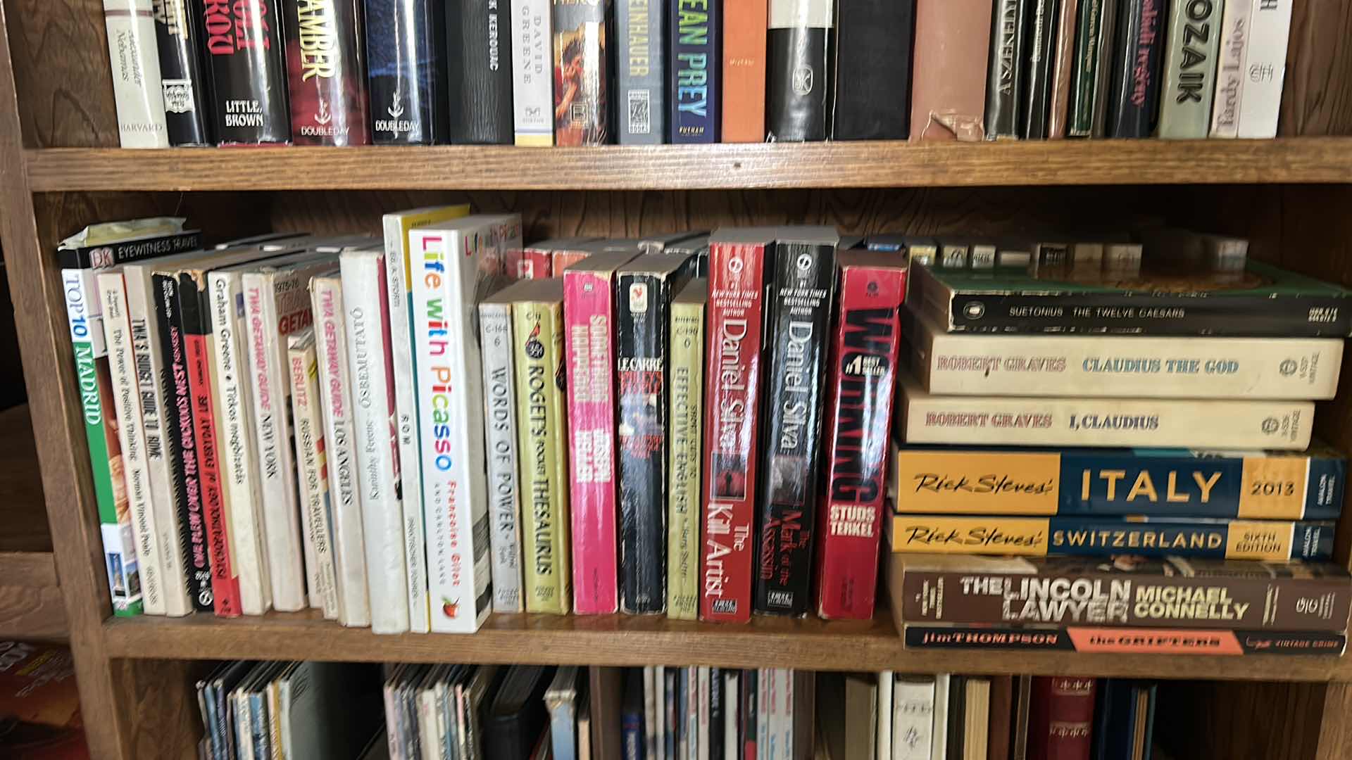 Photo 1 of TWO SHELVES OF BOOKS and TAPES