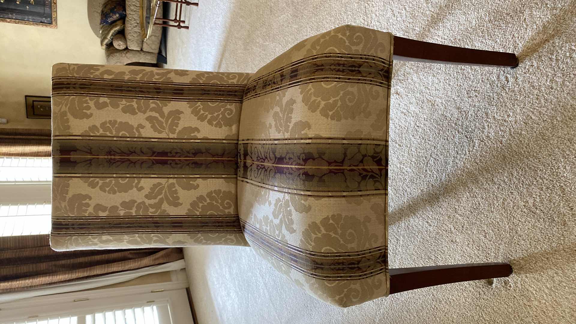 Photo 1 of ROUND BEVELED EDGE GLASS TABLE WITH SILVER METAL BASE AND 5 CHAIRS 54” H29” AND TABLE PROTECTOR