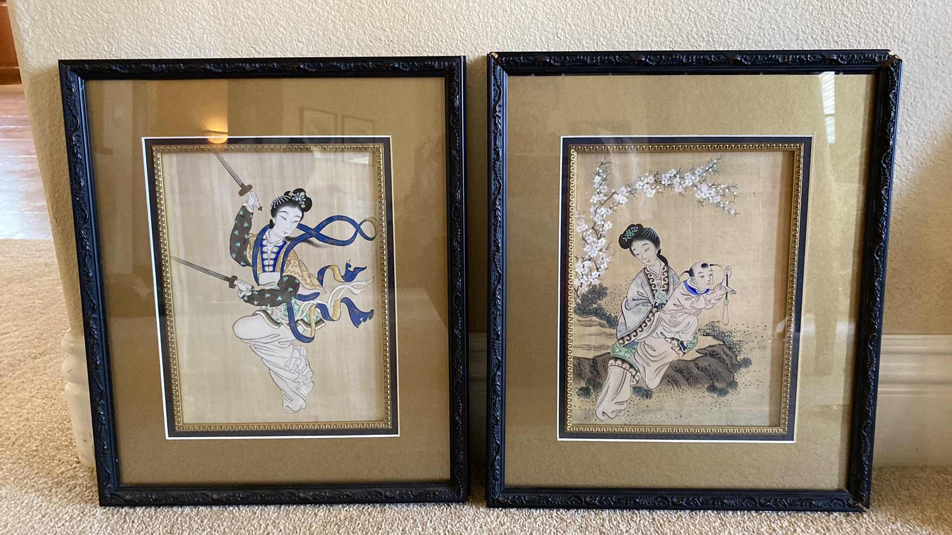 Photo 1 of VINTAGE RESIN FRAMED GEISHA PORTRAITS 14” X 16.5”