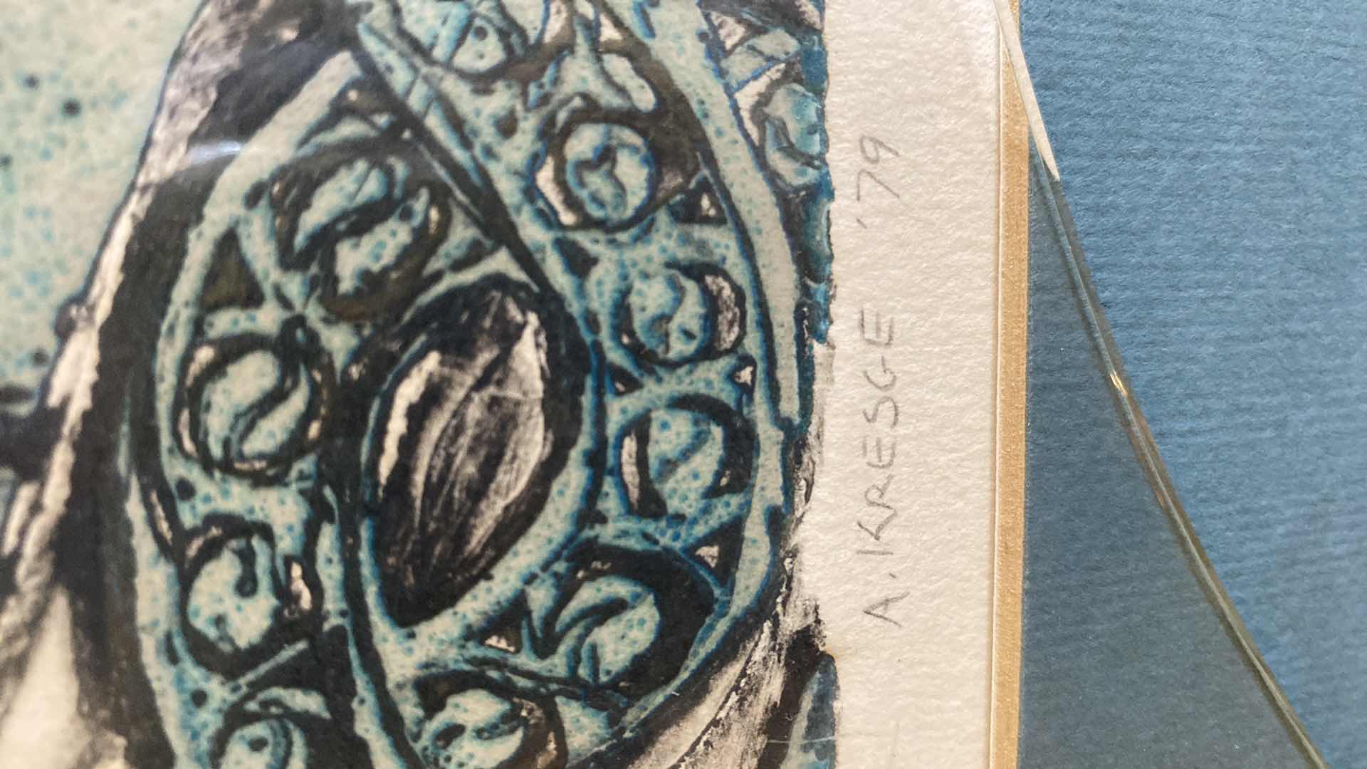 Photo 1 of ORIGINAL 1979 PAPER ARTSY “NINA” SIGNED A. KRESGE 1/5 18” X 23”