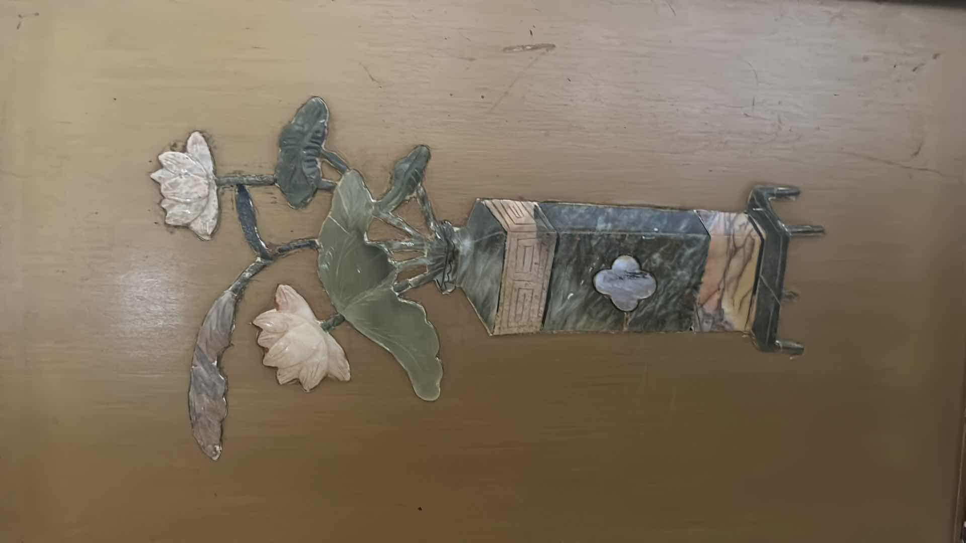 Photo 1 of VINTAGE JAPANESE WOOD AND LACQUER ARTWORK 13” x 19”