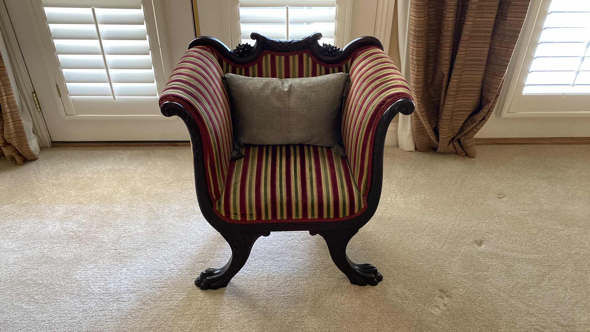 Photo 1 of VINTAGE EMPIRE STYLE  CHAIR 31” X 21” H31” INCLUDES PILLOW