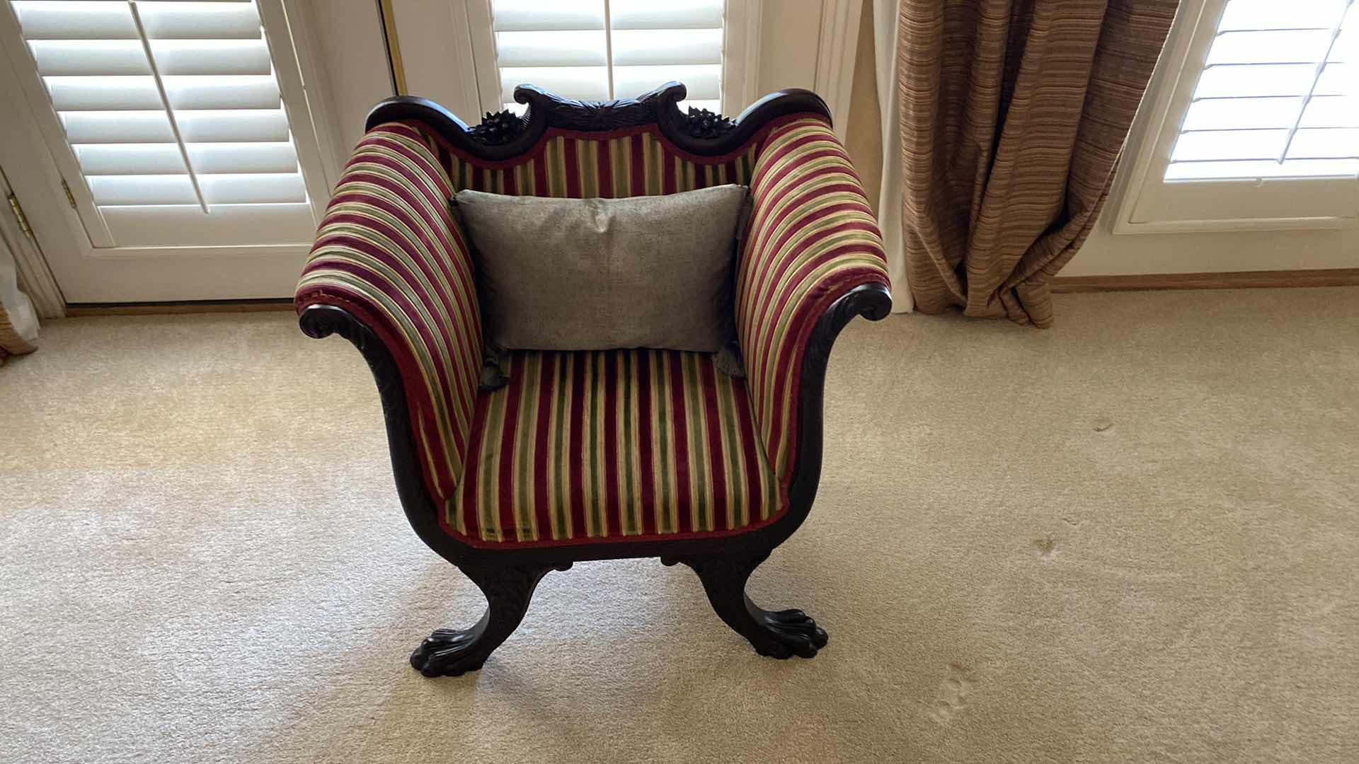 Photo 1 of VINTAGE EMPIRE STYLE  CHAIR 31” X 21” H31” INCLUDES PILLOW