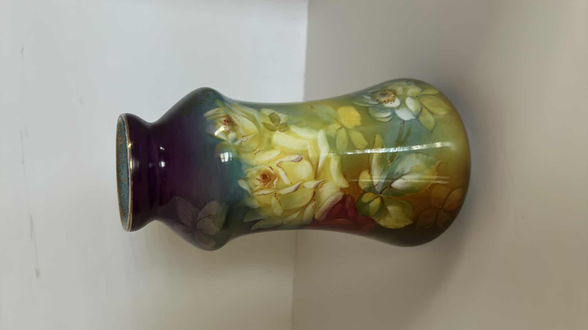 Photo 1 of ROYAL BONN GERMANY NUMBERED HAND PAINTED VINTAGE PORCELAIN VASE H8”