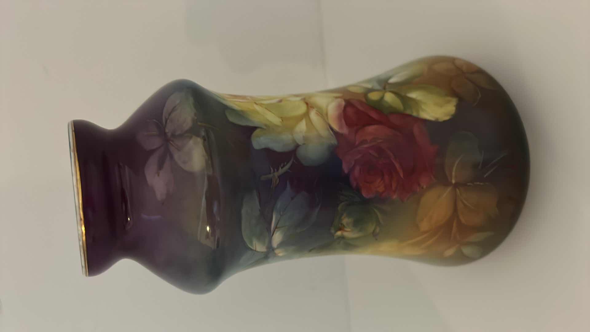 Photo 1 of ROYAL BONN GERMANY NUMBERED HAND PAINTED VINTAGE PORCELAIN VASE H8”