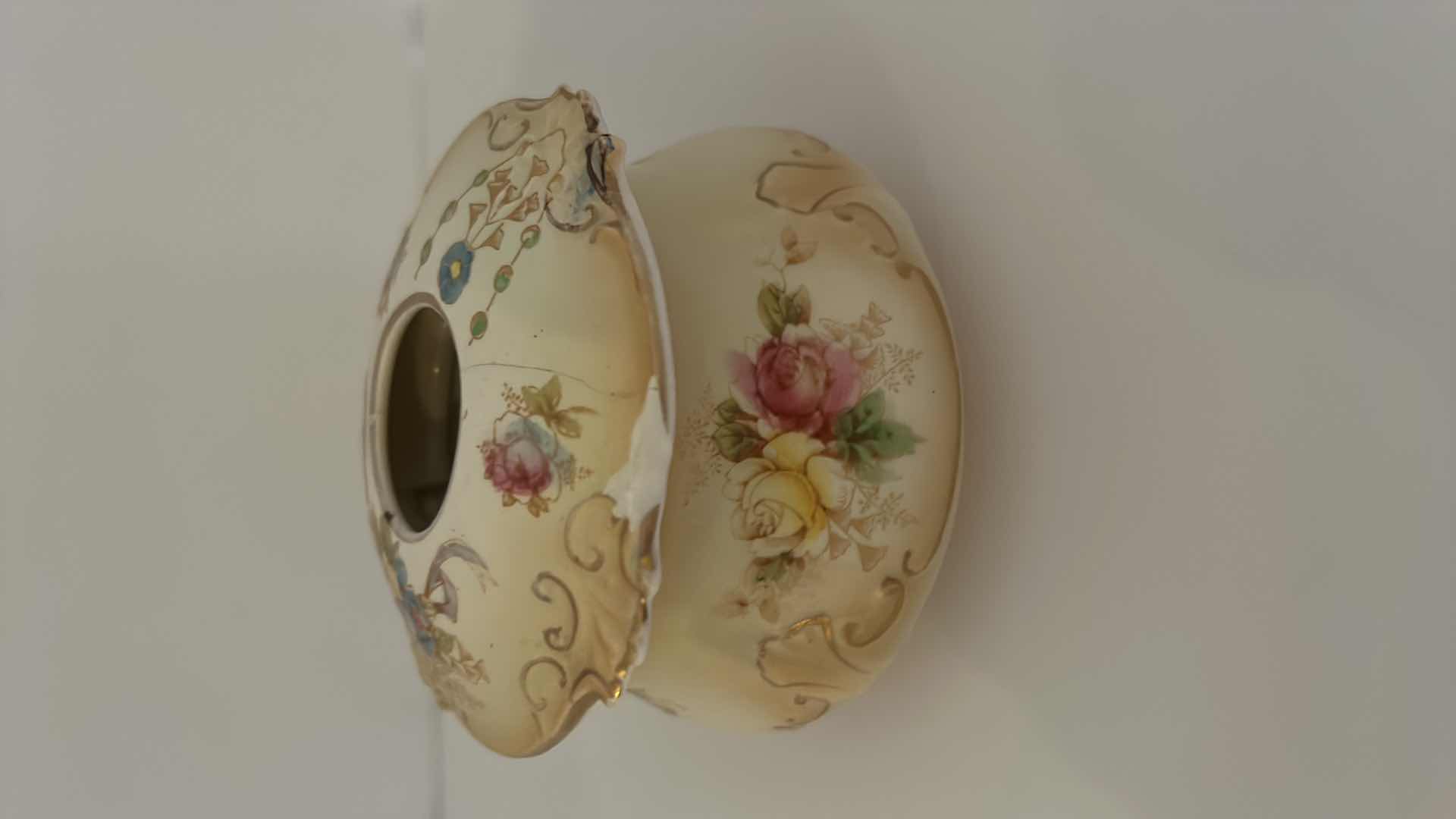 Photo 1 of ANTIQUE HANDPAINTED PORCELAIN HAIR RECEIVER NUMBERED