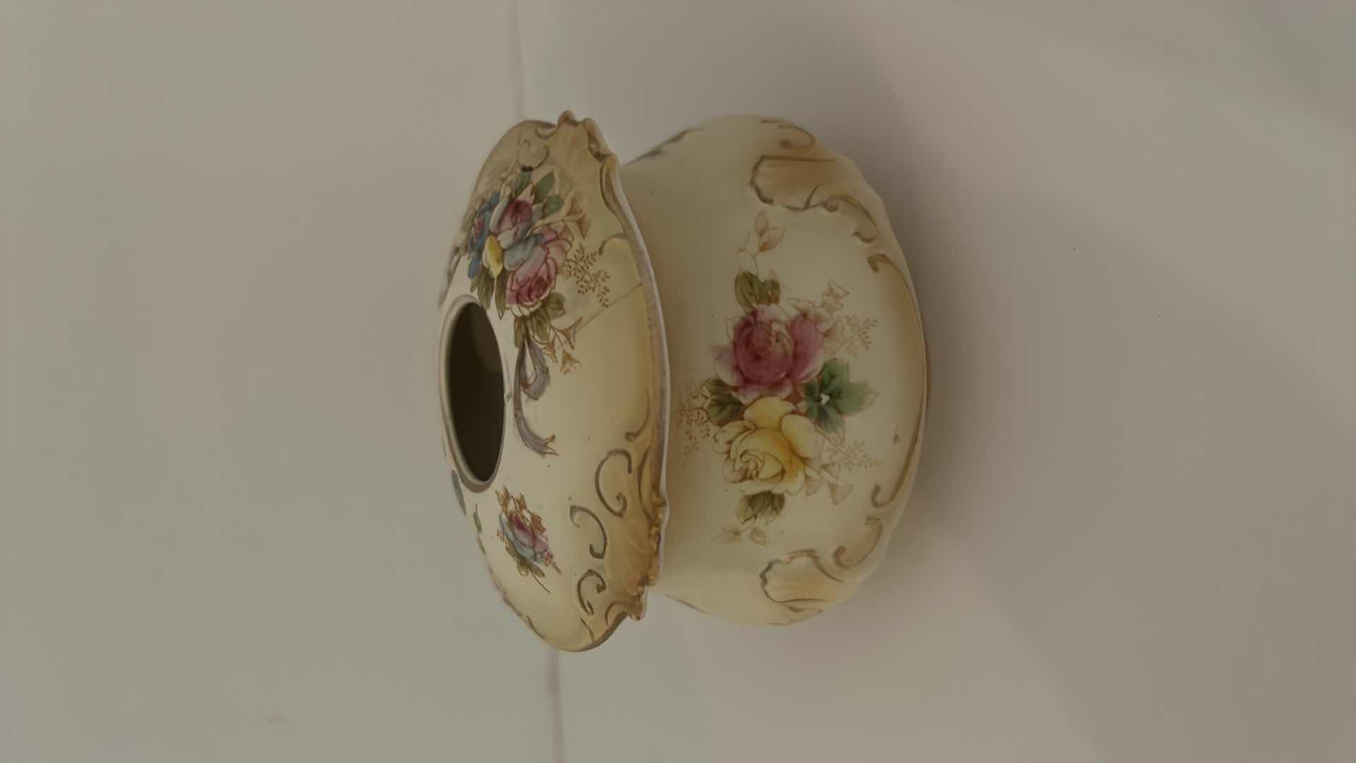 Photo 1 of ANTIQUE HANDPAINTED PORCELAIN HAIR RECEIVER NUMBERED