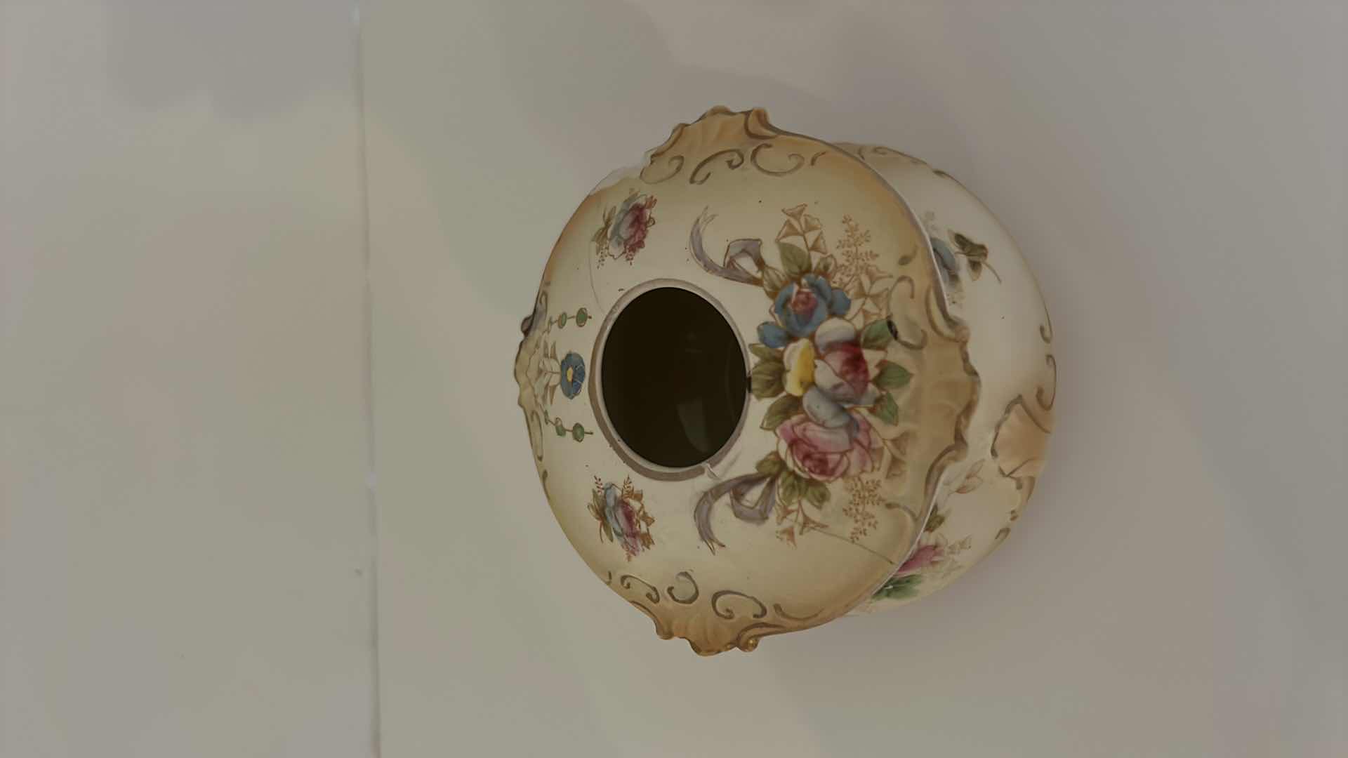 Photo 1 of ANTIQUE HANDPAINTED PORCELAIN HAIR RECEIVER NUMBERED