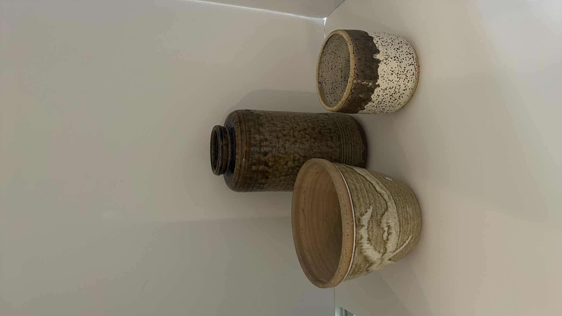 Photo 1 of GLAZED POTTERY ASSORTMENT (ONE SIGNED} TALLEST 9.5”