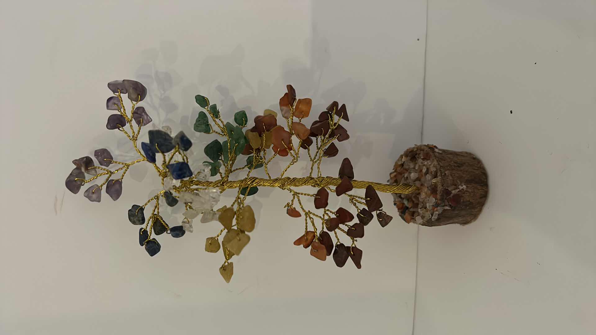 Photo 1 of GOLD WIRE WRAPPED TREE W GEMSTONES H8”