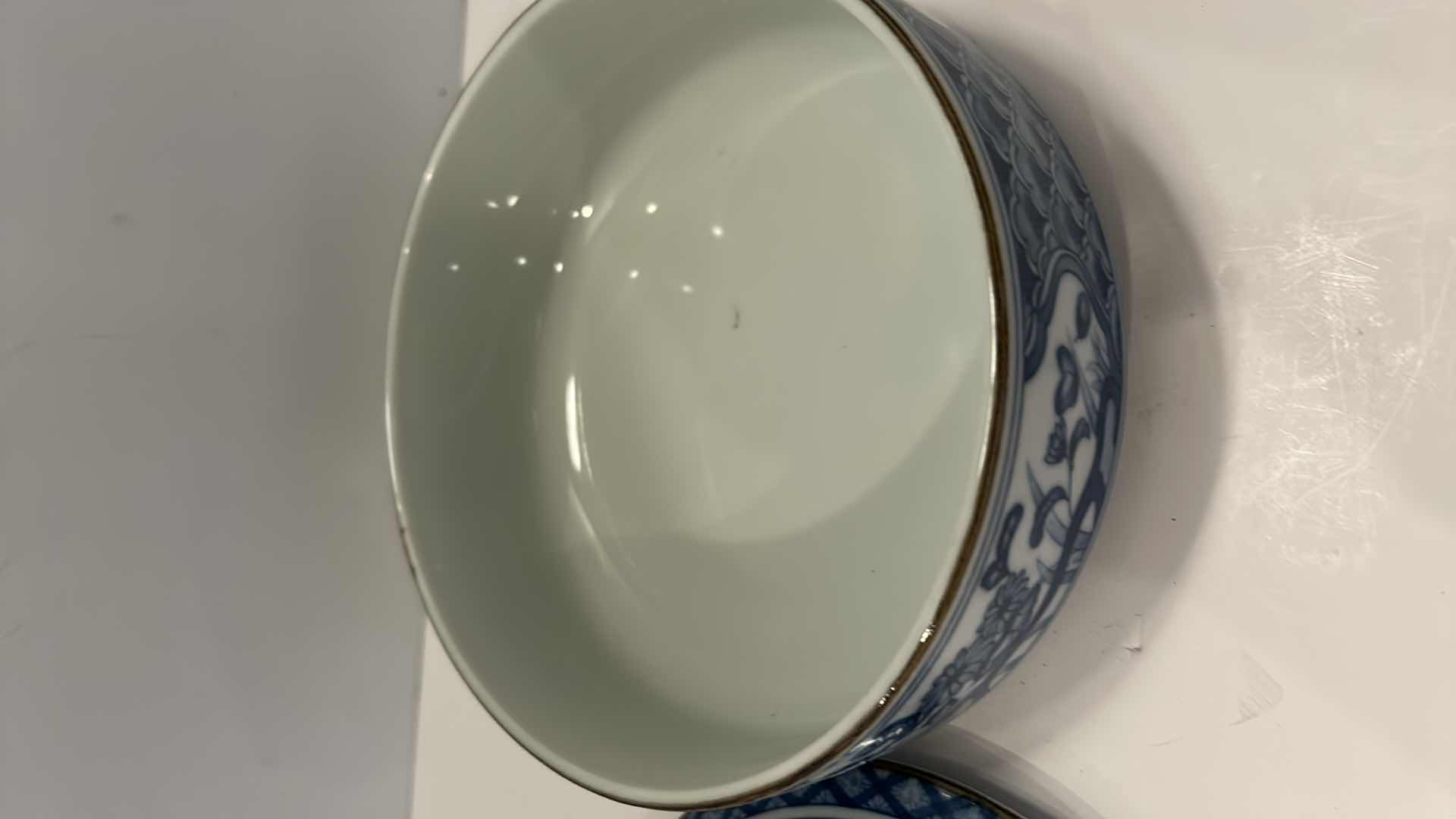 Photo 1 of TWO BLUE AND WHITE PORCELAIN TAKAHASHI JAPAN AND TOYO JAPAN