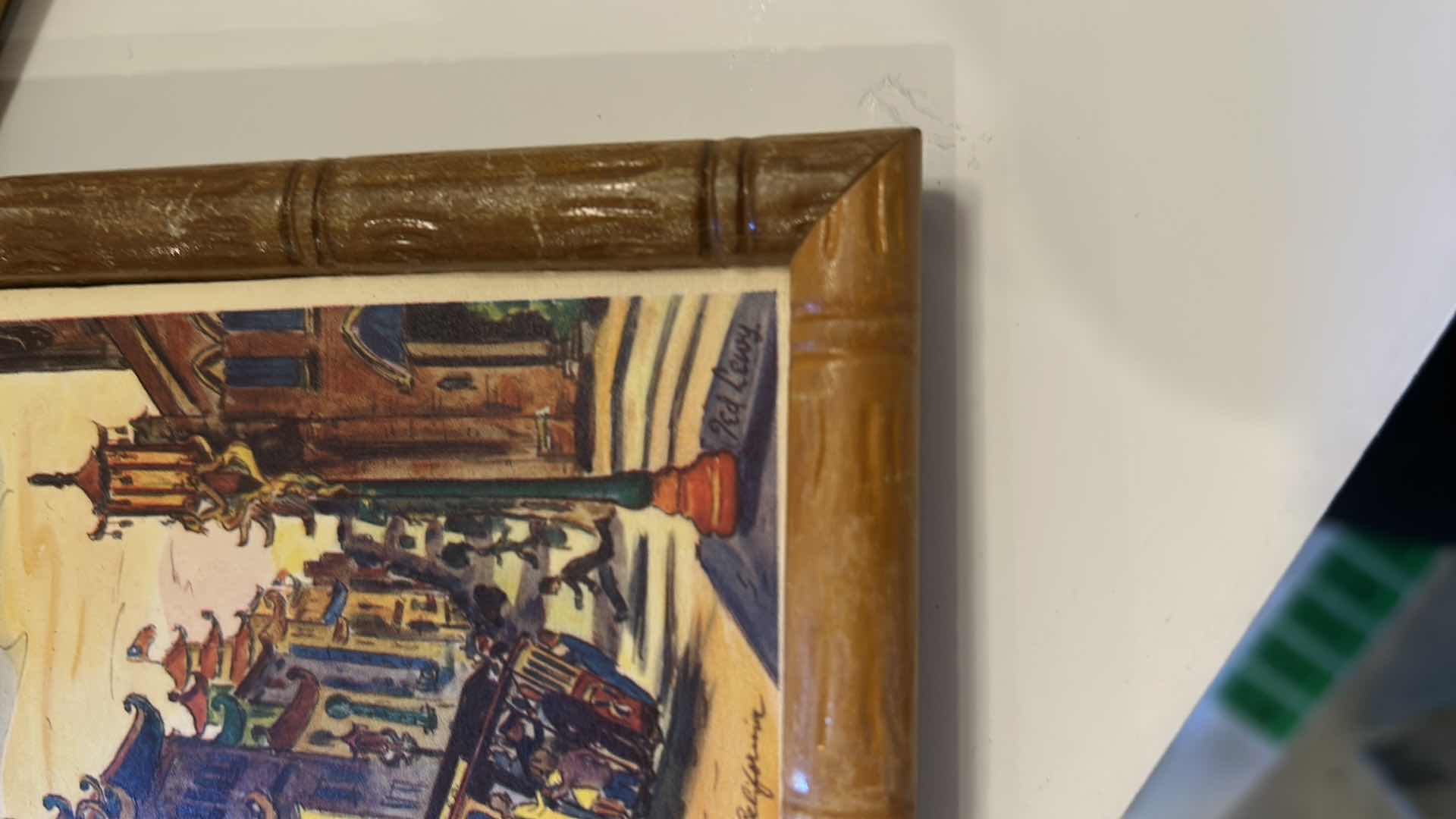 Photo 1 of ARTIST SIGNED TED LEWY 4 SMALL SAN FRANCISCO THEMED FRAMED ARTWORK PIECES 5.5” x 5” 