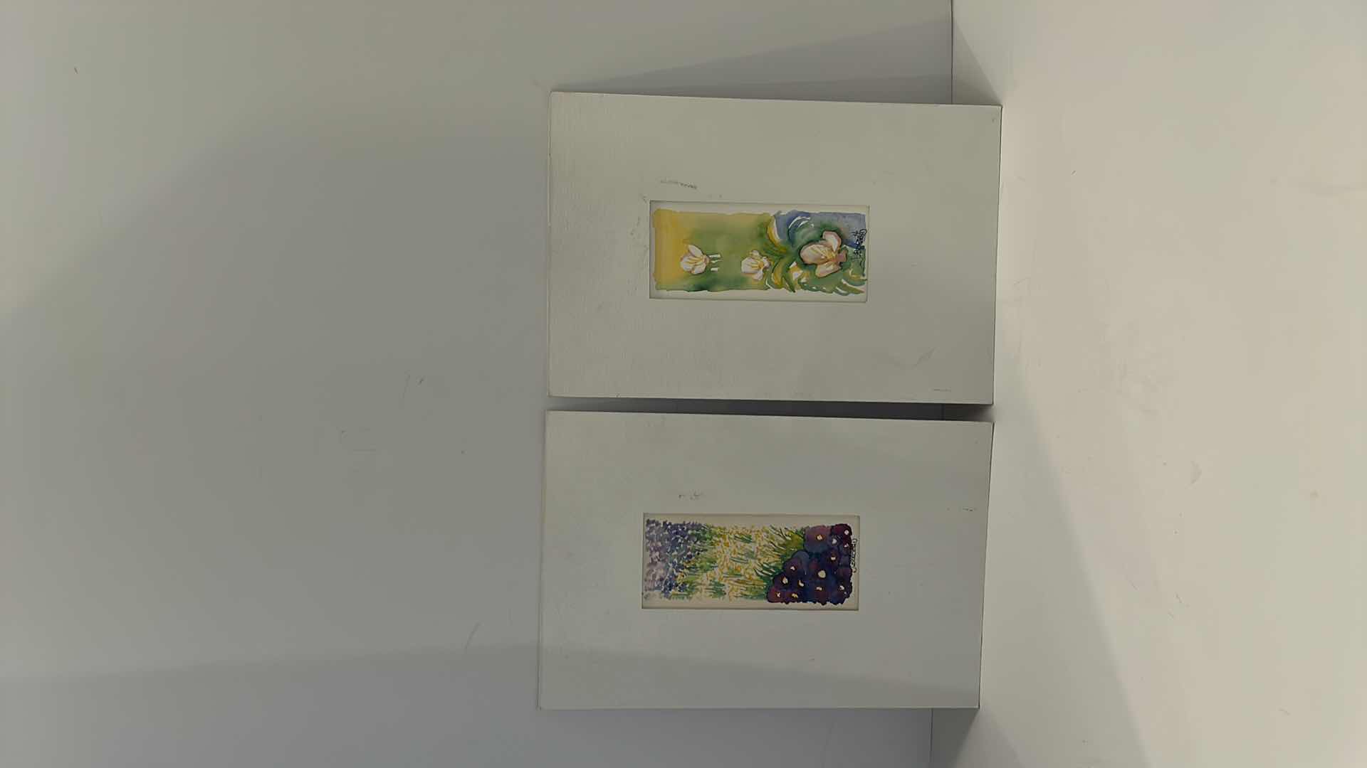 Photo 1 of 2 WATERCOLORS 3” x 6” w COA JULIETA BORSETTI