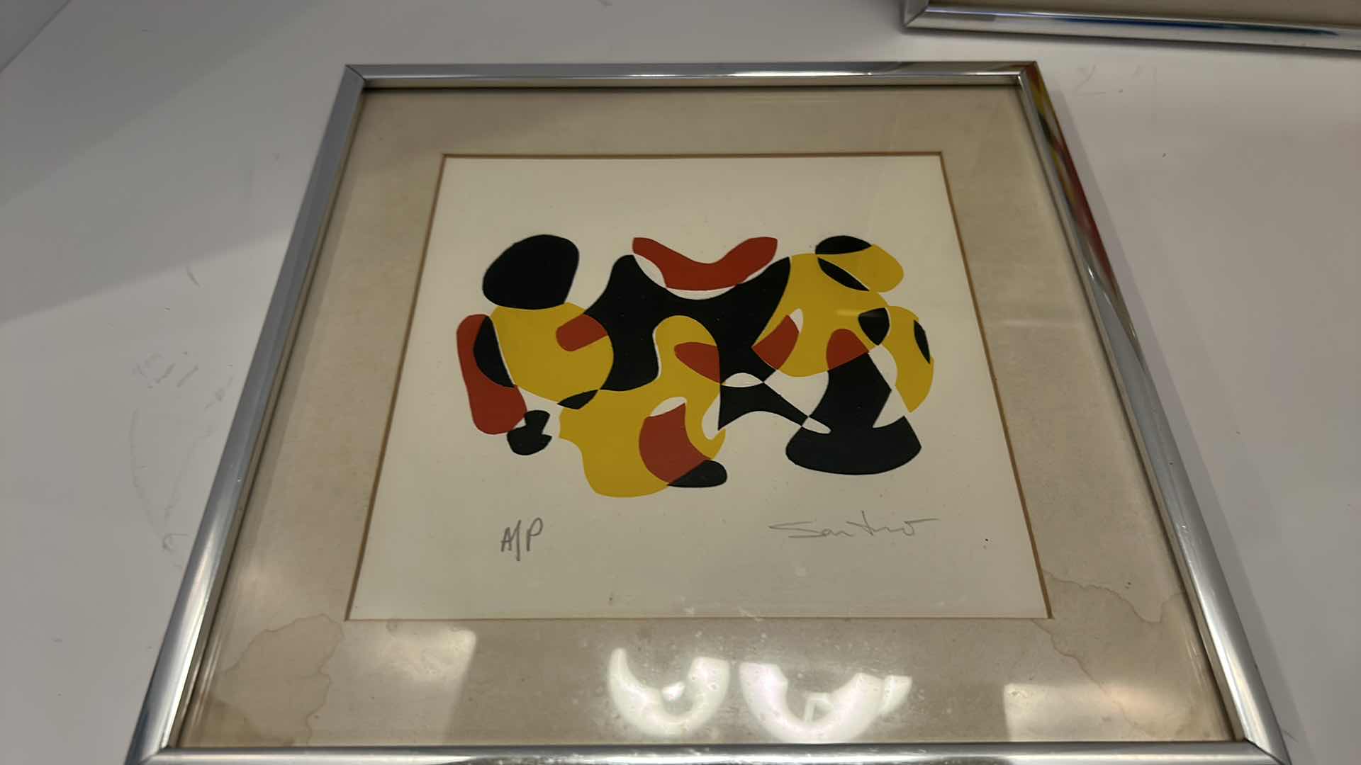 Photo 1 of 3 ABSTRACT SIGNED NUMBERED A/ P ART PIECES FRAMED  10” x 10”