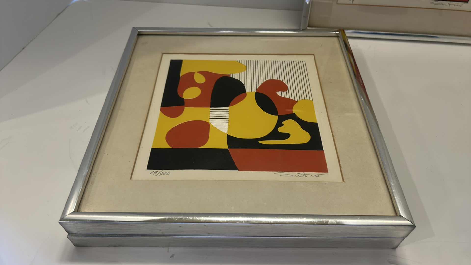 Photo 1 of 3 ABSTRACT SIGNED NUMBERED A/ P ART PIECES FRAMED  10” x 10”