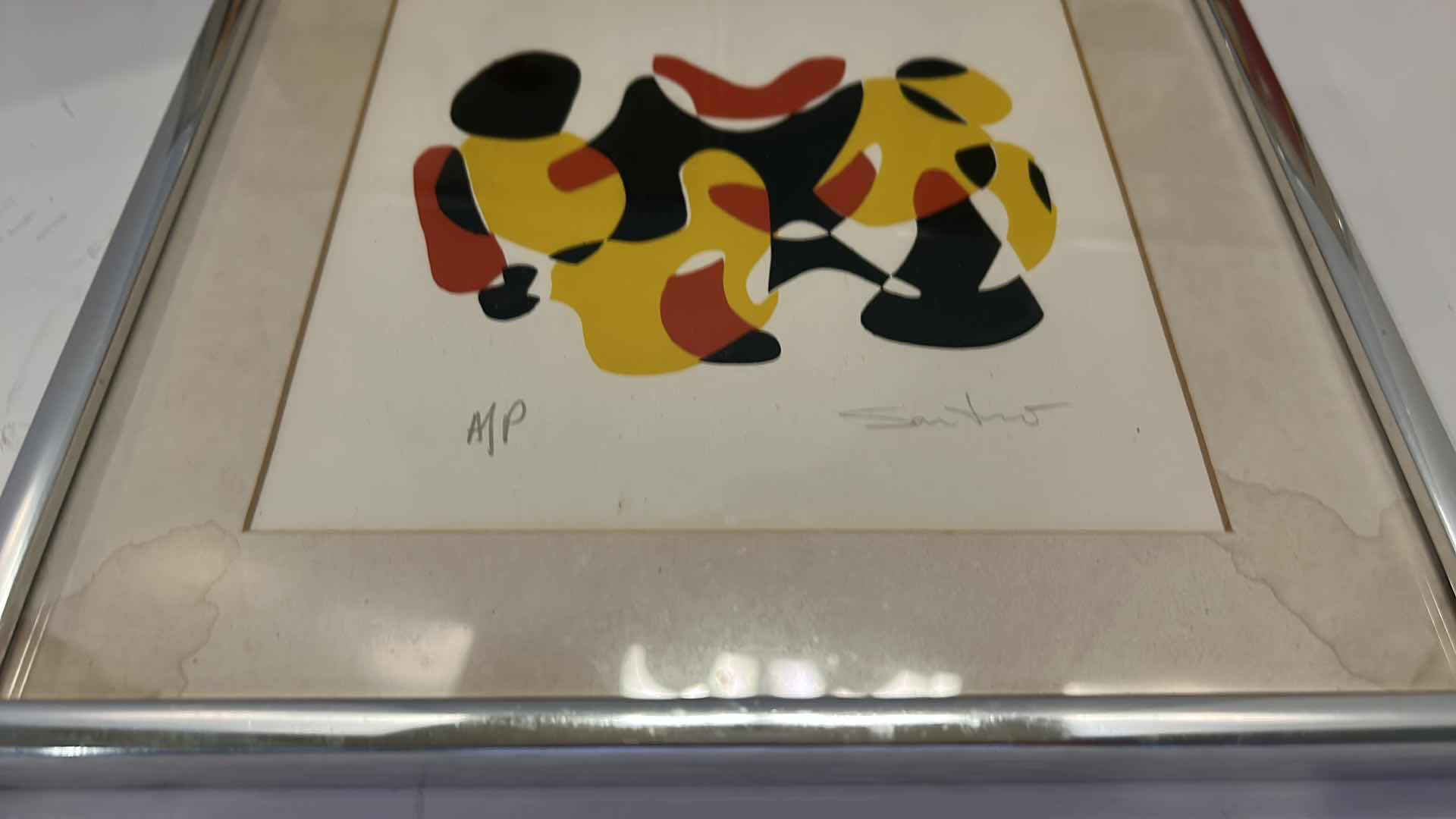 Photo 1 of 3 ABSTRACT SIGNED NUMBERED A/ P ART PIECES FRAMED  10” x 10”