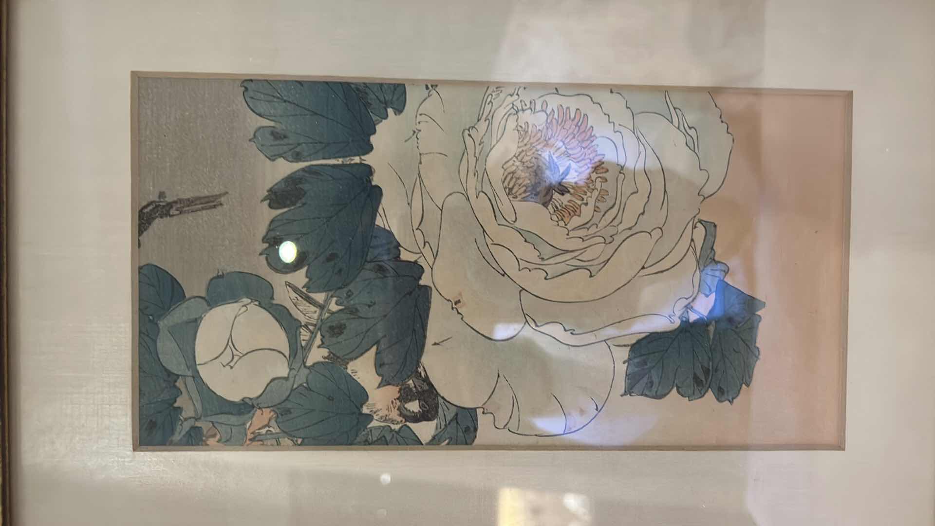 Photo 1 of 2 VINTAGE ARTWORK FLORAL PIECES FRAMED 9.5” x 14.5”