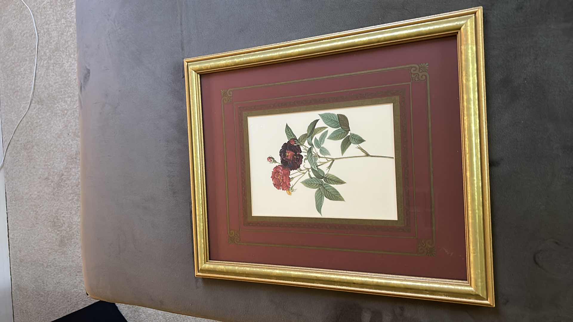 Photo 1 of 2 VINTAGE FLORAL ARTWORK PIECES GOLD FRAMED 12.5” x 16”