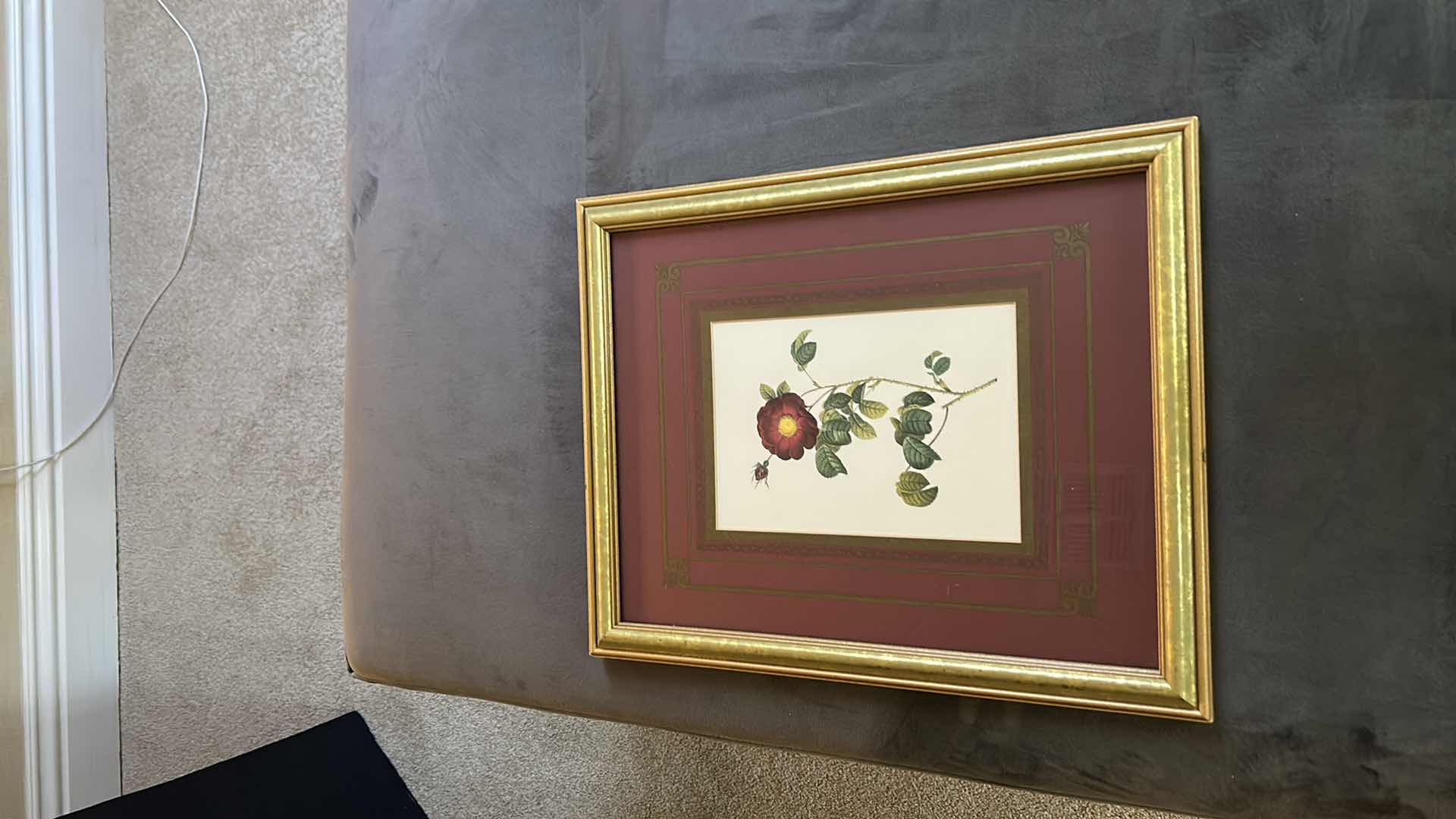Photo 1 of 2 VINTAGE FLORAL ARTWORK PIECES GOLD FRAMED 12.5” x 16”