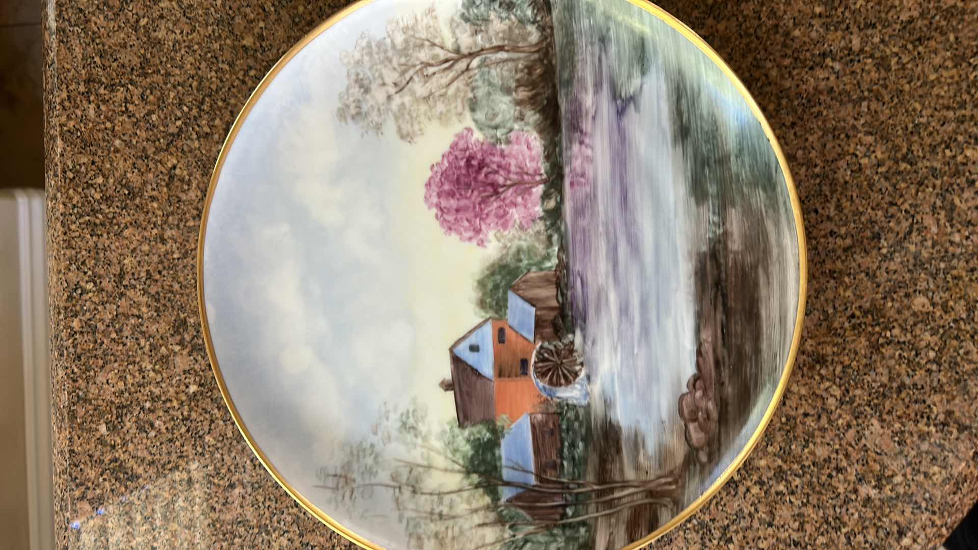 Photo 1 of TWO VINTAGE SIGNED 11” PORCELAIN PLATES MADE IN GERMANY 