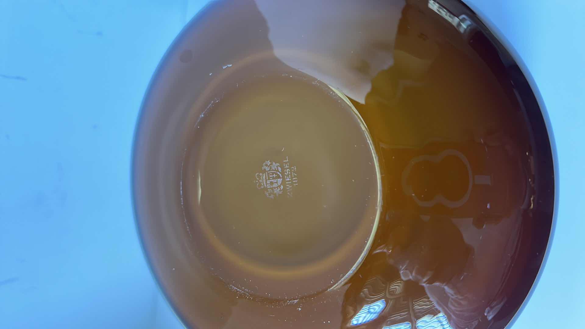 Photo 1 of GLASS VASE H8” ZWIESEL NUMBERED AMBER