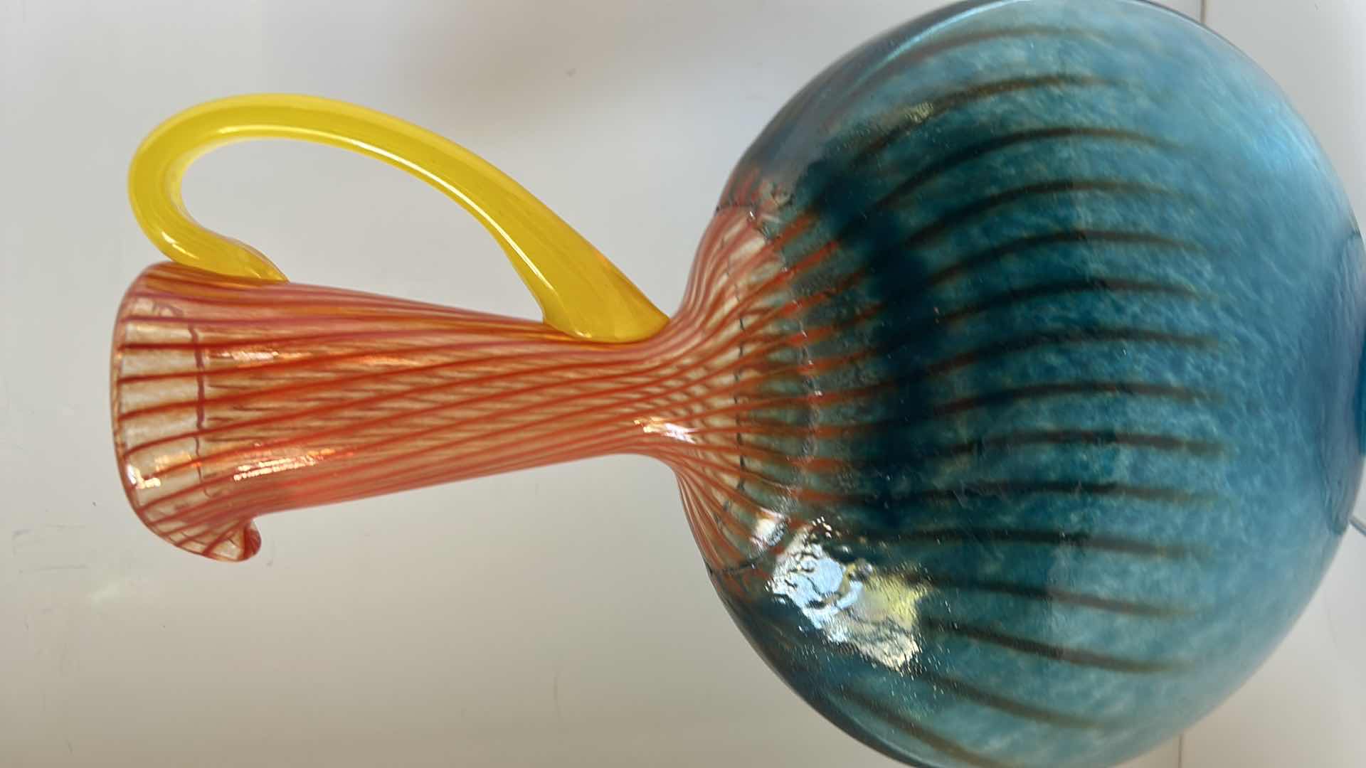 Photo 1 of KOSTA BODA COLORED GLASS PITCHER/VASE 13.25”