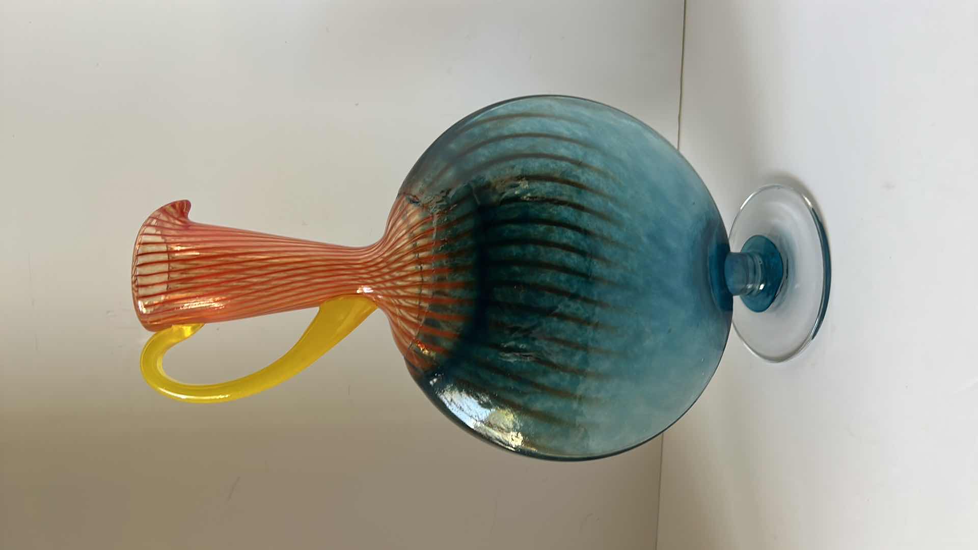 Photo 1 of KOSTA BODA COLORED GLASS PITCHER/VASE 13.25”