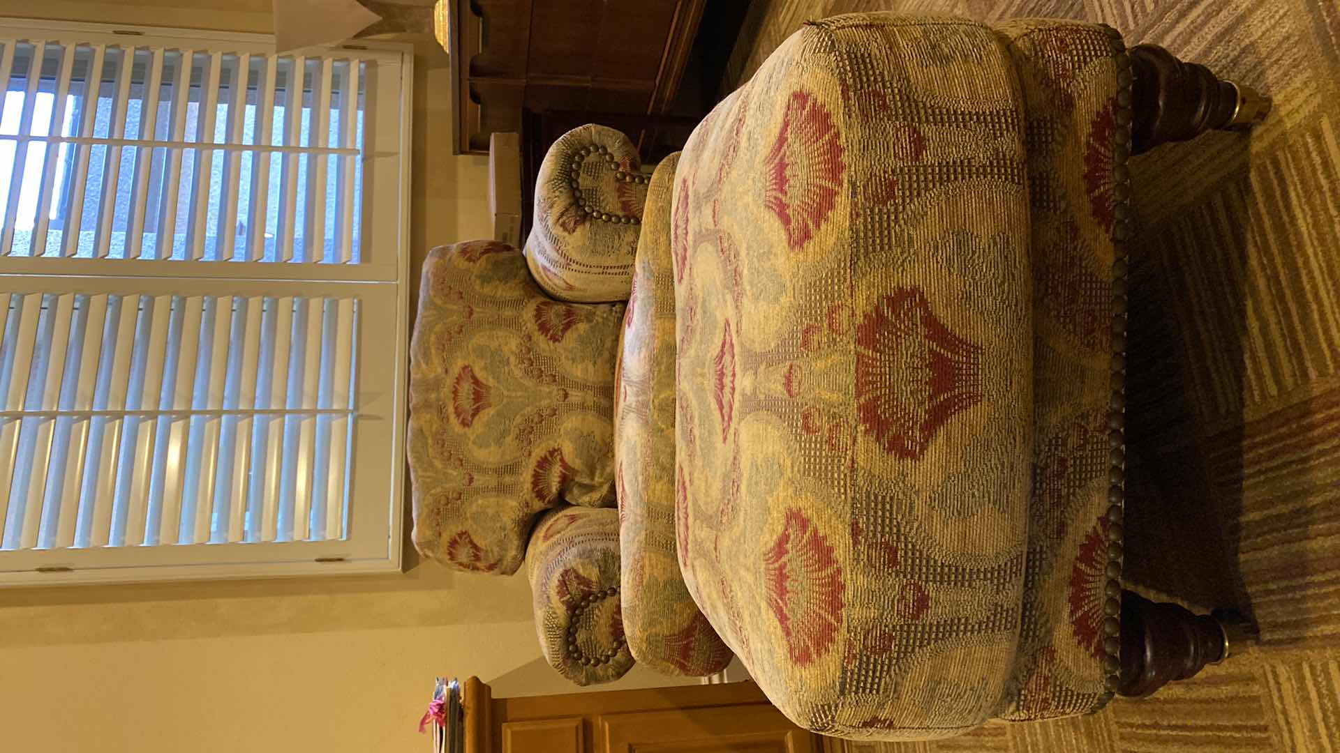 Photo 1 of DREXEL HERITAGE CHAIR AND OTTOMAN WITH WHEELS