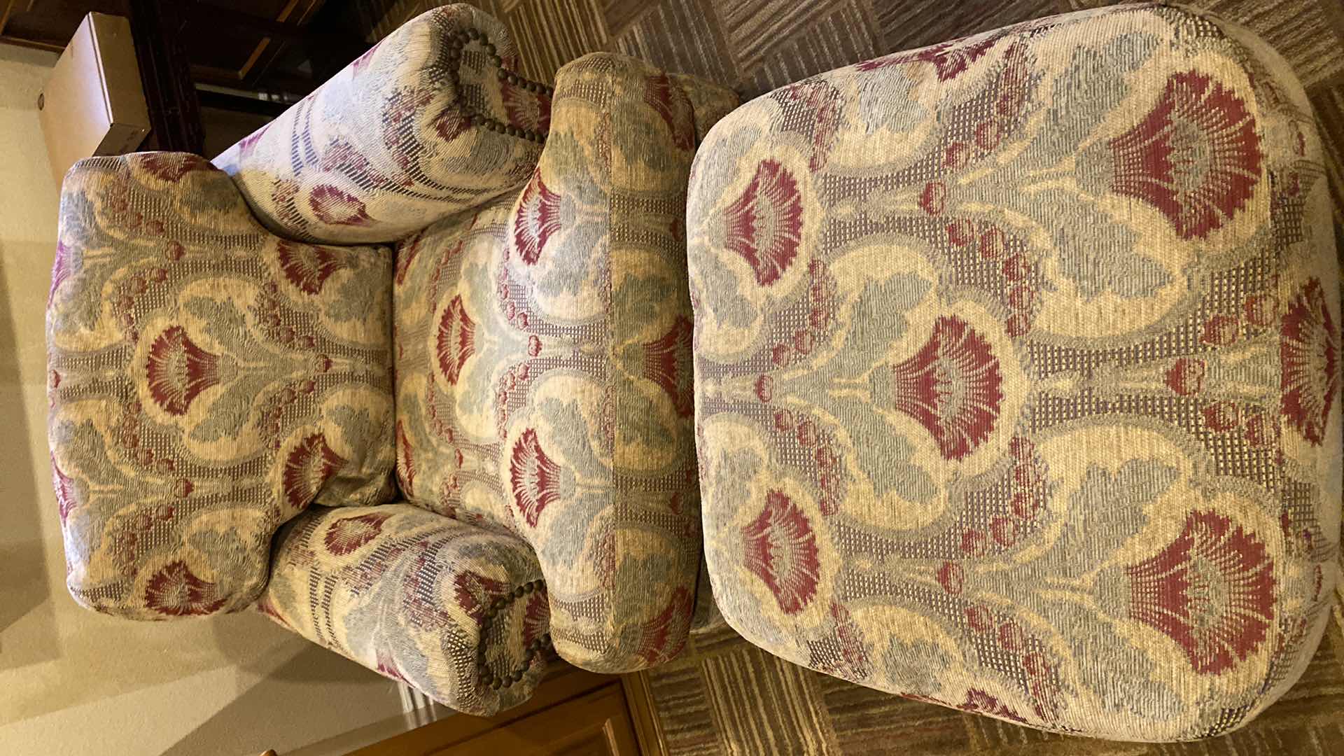 Photo 1 of DREXEL HERITAGE CHAIR AND OTTOMAN WITH WHEELS