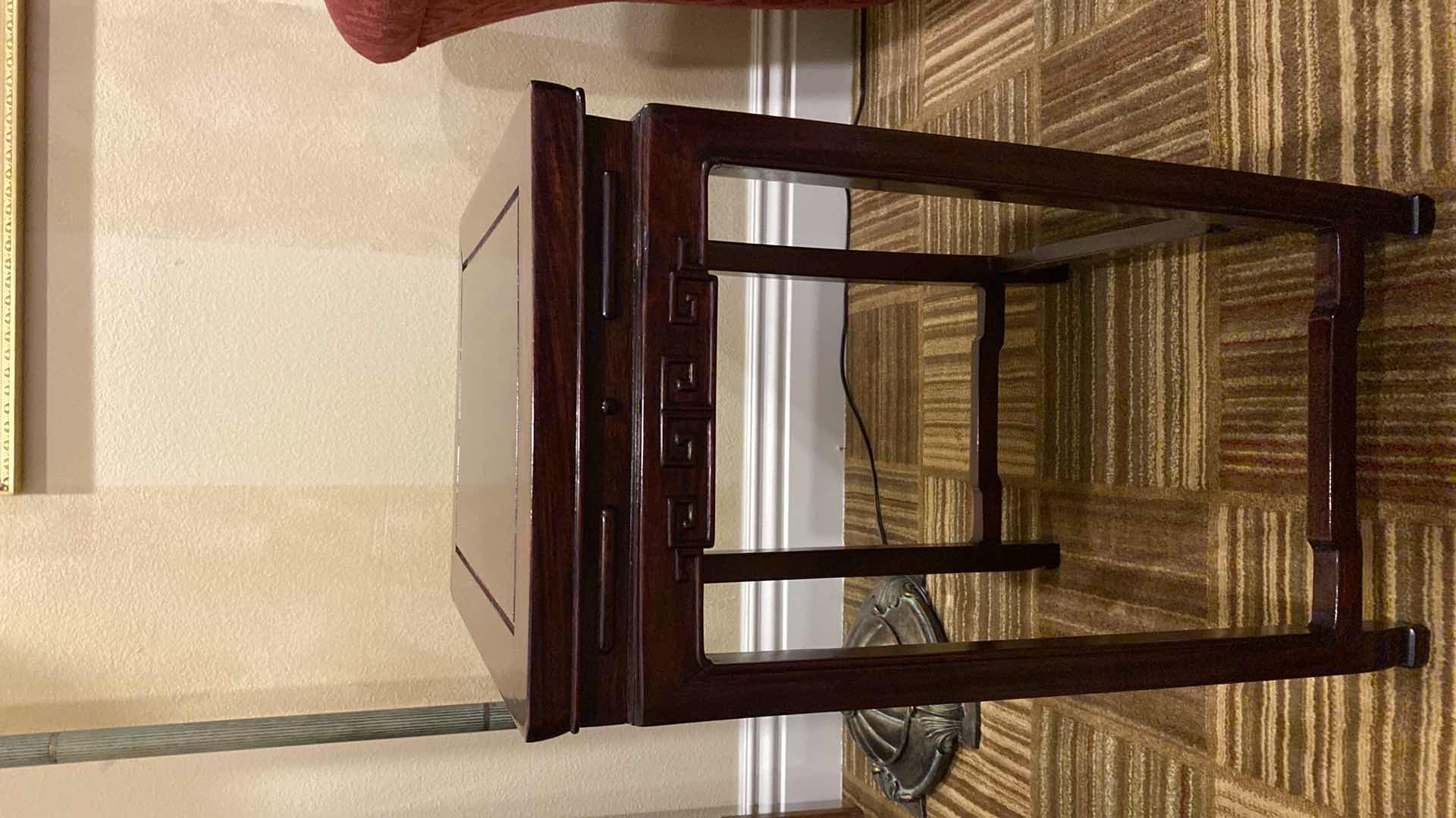 Photo 1 of WOOD CHINESE STYLE TABLE 17” X 13” H24”