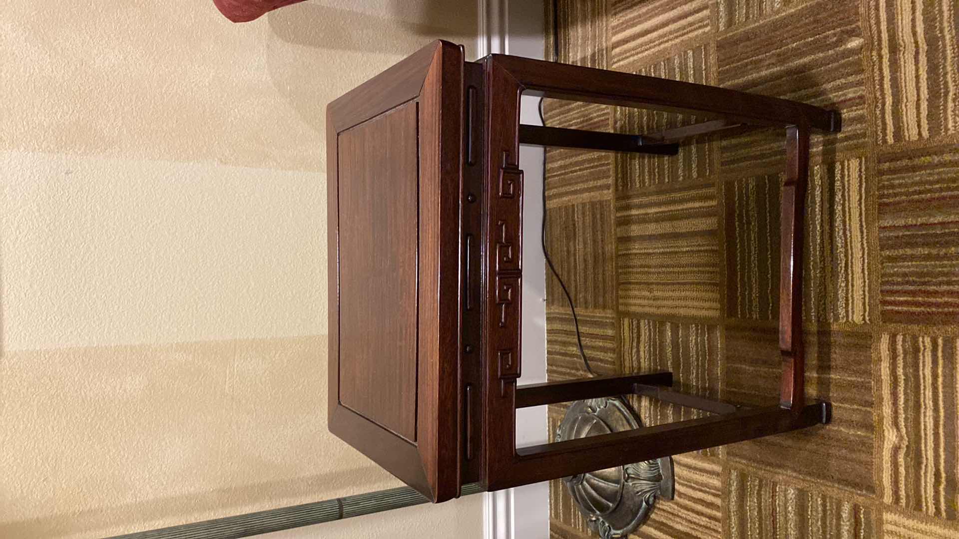 Photo 1 of WOOD CHINESE STYLE TABLE 17” X 13” H24”