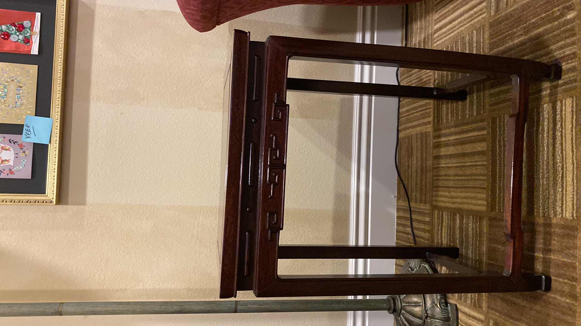 Photo 1 of WOOD CHINESE STYLE TABLE 17” X 13” H24”