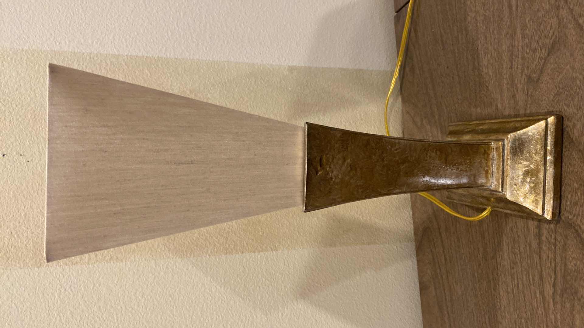 Photo 1 of GOLD BASE ART DECO STYLE LAMP 7” X 19”