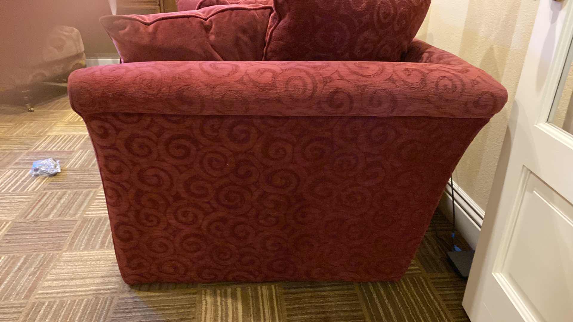 Photo 1 of 68” BAUHAUS BURGUNDY LOVE SEAT