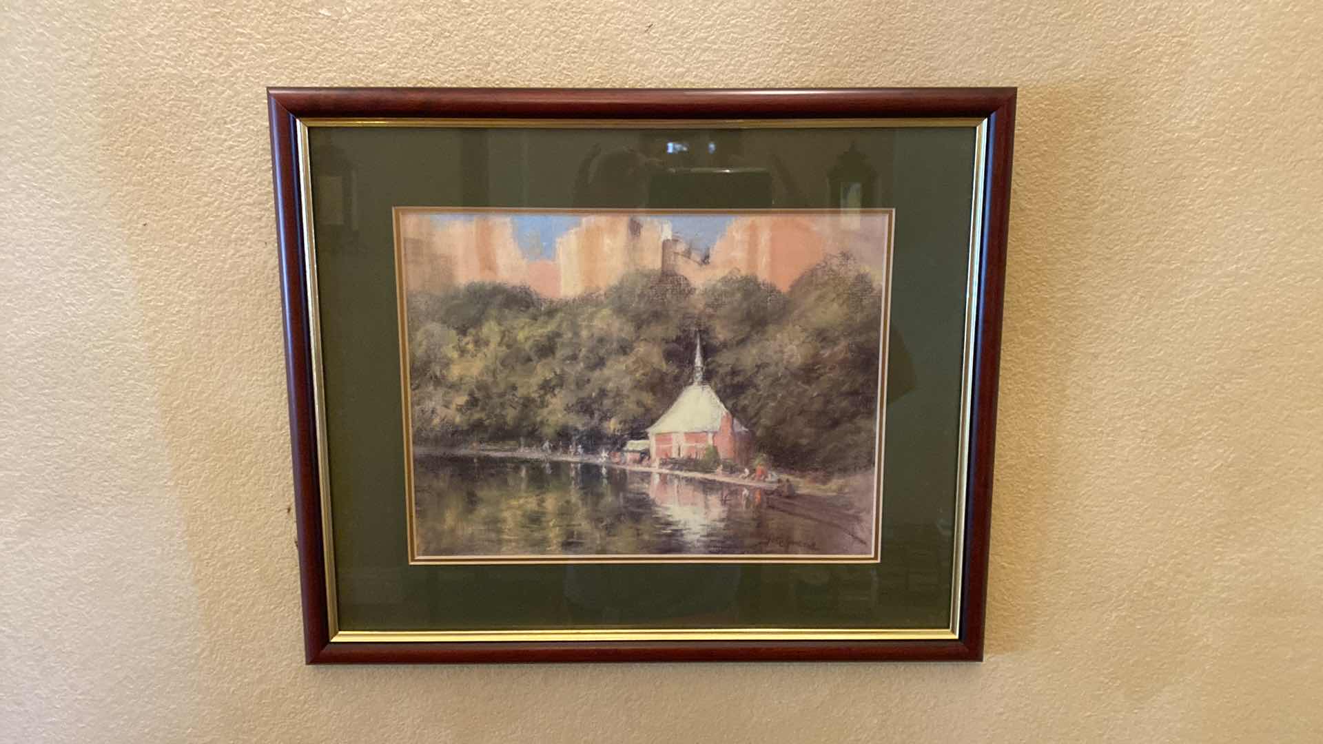 Photo 1 of FRAMED WATER COLOR CHURCH WITH TREES SIGNED 17.5” X 14”