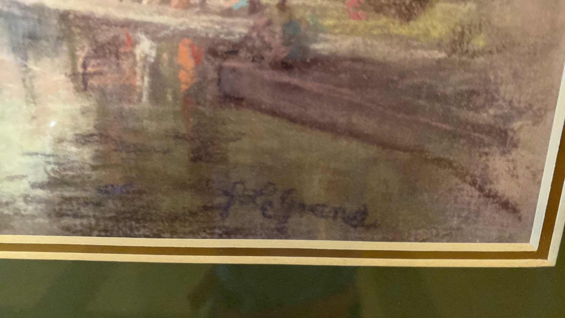 Photo 1 of FRAMED WATER COLOR CHURCH WITH TREES SIGNED 17.5” X 14”