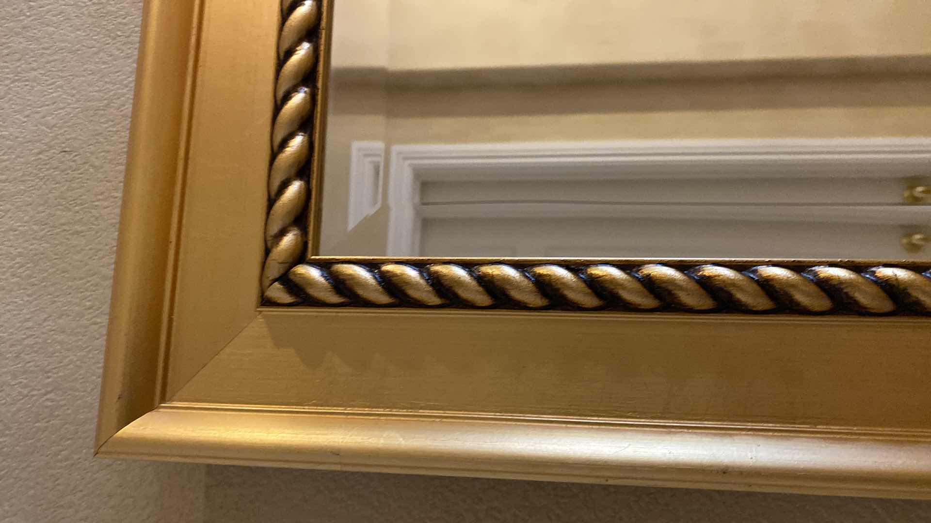 Photo 1 of GOLD FRAMED BEVELED MIRROR 29” X 65”