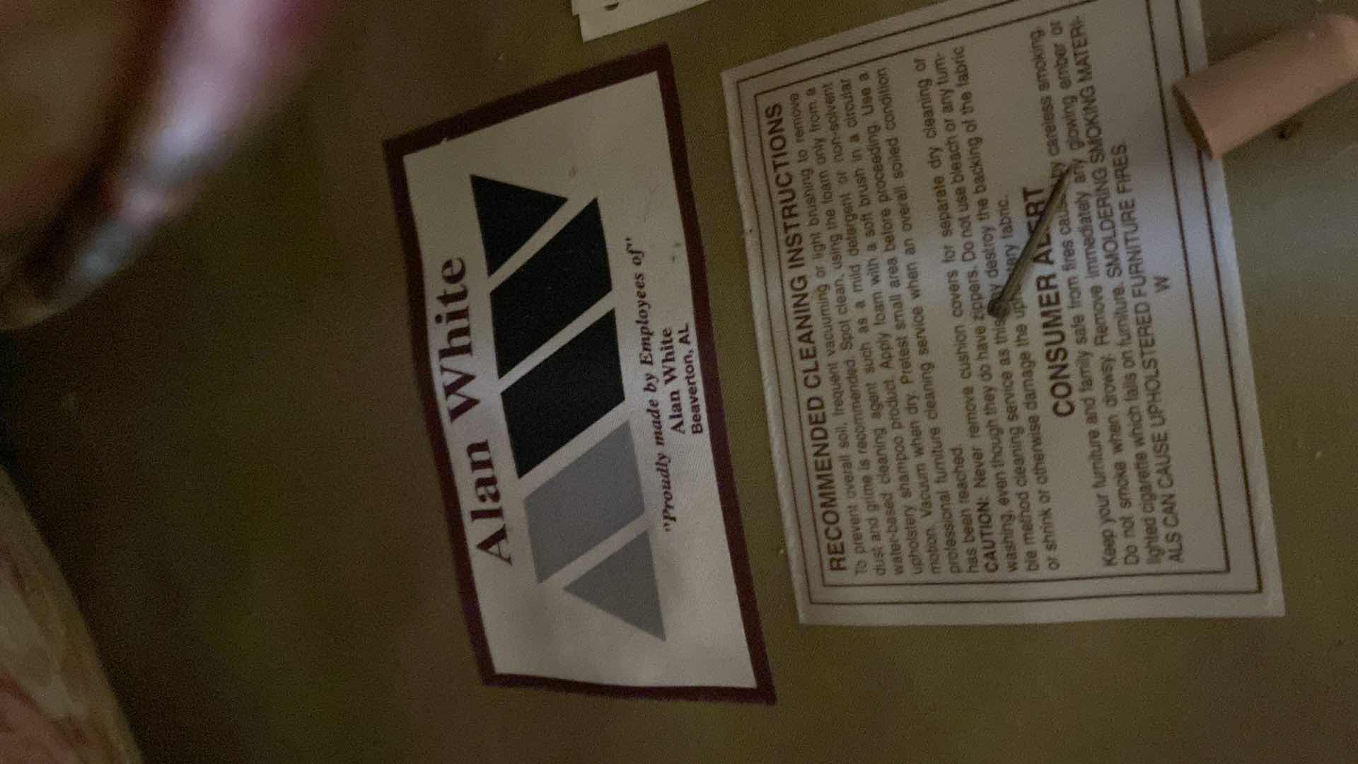 Photo 1 of 88” ALAN WHITE FLORAL UPHOLSTERED DOWN SOFA