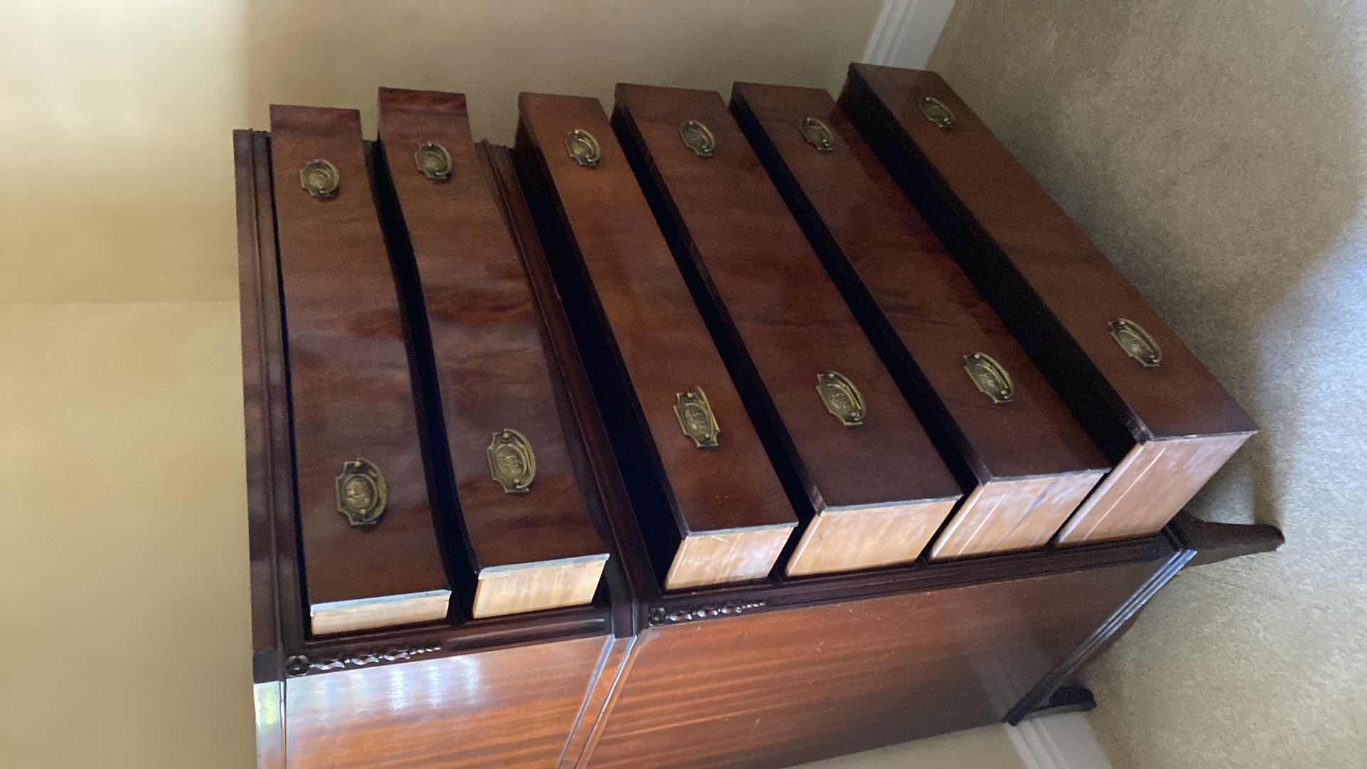 Photo 1 of ANTIQUE CHERRY FEDERAL STYLE 6 DRAWER CHEST 36” X 20” H52.5”